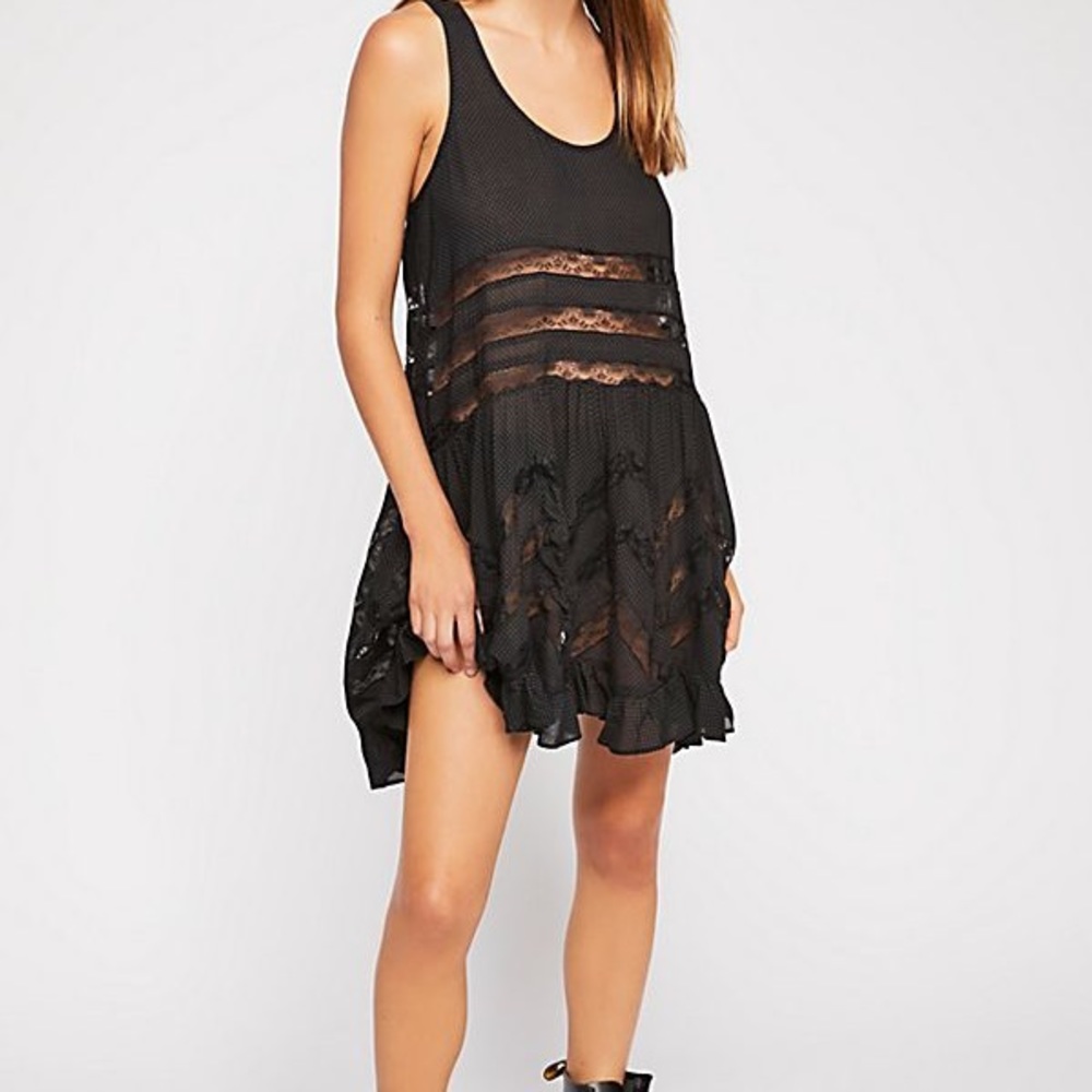 Free People Voile and Lace Trapeze Slip